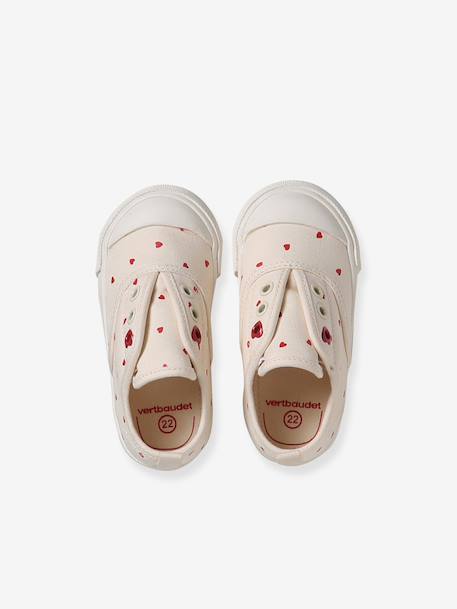 Stoffen elastische babysneakers beige, bedrukt+roze, bedrukt - vertbaudet enfant 
