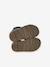 Sandales bébé fermées cuir à scratchs bleu jean+sable - vertbaudet enfant 