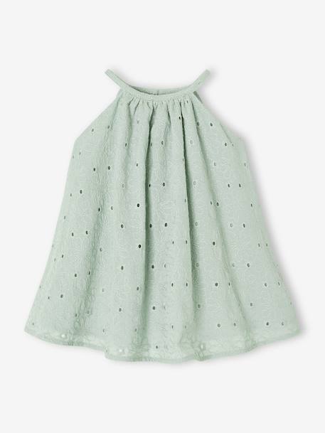 Robe broderie anglaise accessoire assorti vert sauge - vertbaudet enfant 