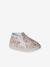 Chaussons zippés bébé en toile beige+blanc imprimé+rose pâle+vanille - vertbaudet enfant 