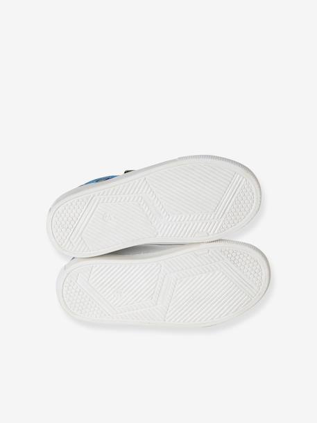 Baskets enfant garçon cuir à scratchs écru+lot blanc+lot bleu - vertbaudet enfant 