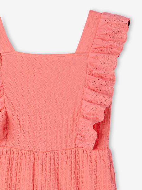 Combinaison pantalon fille à volants corail - vertbaudet enfant 