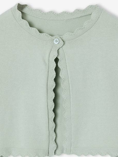 Bolero fille ouverture pratique blanc+vert sauge - vertbaudet enfant 