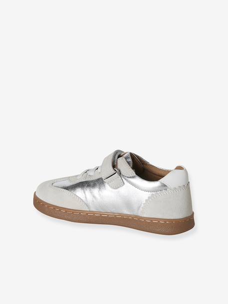 Basket fille lacets élastiqués et scratchs argent - vertbaudet enfant 