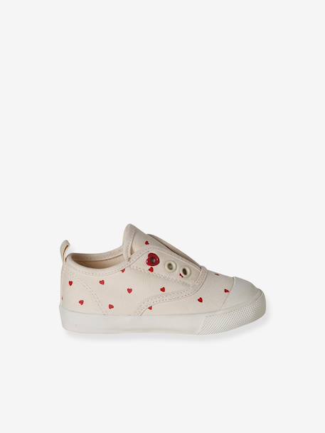Stoffen elastische babysneakers beige, bedrukt+roze, bedrukt - vertbaudet enfant 