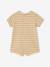 Combinaison courte bébé jersey bleu canard+écru - vertbaudet enfant 
