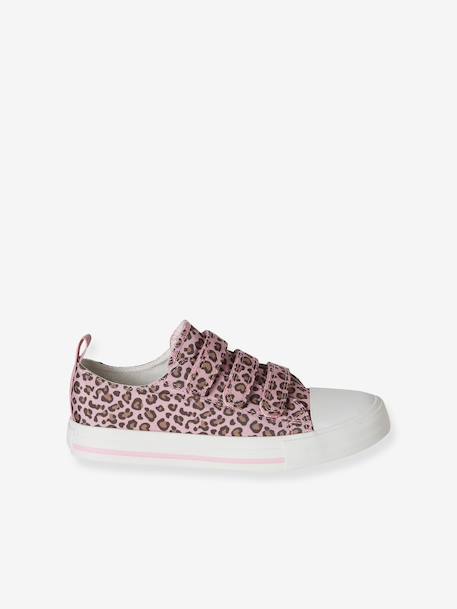 Baskets scratchées toile imprimée enfant beige imprimé+rose imprimé - vertbaudet enfant 