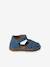 Sandales bébé fermées cuir à scratchs bleu jean+sable - vertbaudet enfant 