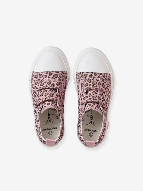 Baskets scratchées toile imprimée enfant collection maternelle beige imprimé+rose imprimé - vertbaudet enfant 