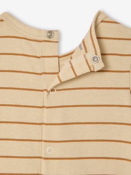Combinaison courte bébé jersey bleu canard+écru - vertbaudet enfant 