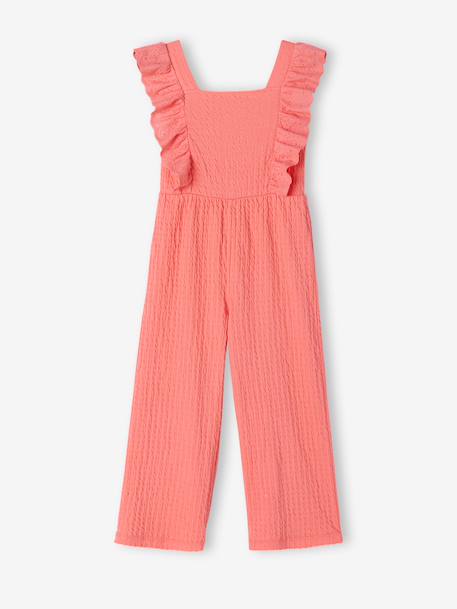 Fille-Salopette, combinaison-Combinaison pantalon fille à volants