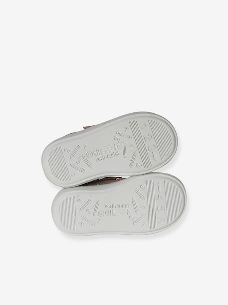 Baskets bébé cuir à scratchs rose pâle - vertbaudet enfant 