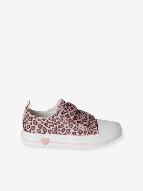 Baskets scratchées toile imprimée enfant collection maternelle beige imprimé+rose imprimé - vertbaudet enfant 