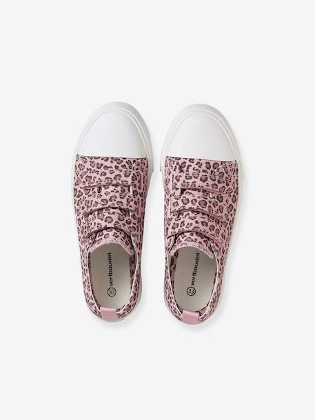 Baskets scratchées toile imprimée enfant beige imprimé+rose imprimé - vertbaudet enfant 