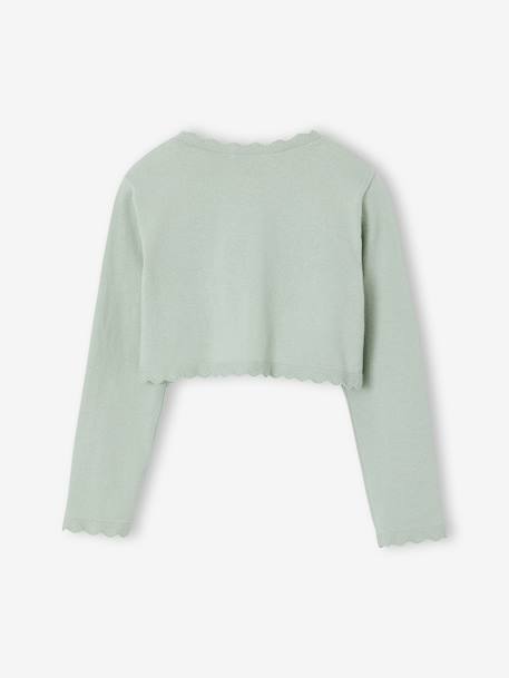 Bolero fille ouverture pratique blanc+vert sauge - vertbaudet enfant 