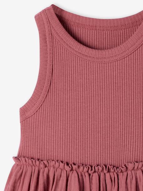 Robe fille sans manches kaki+vieux rose - vertbaudet enfant 