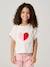 T-shirt fille motifs sequins écru+lilas+vert d'eau - vertbaudet enfant 