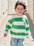 Gestreept sweater voor jongens met geplaatst motief geel, gestreept+pistache - vertbaudet enfant 