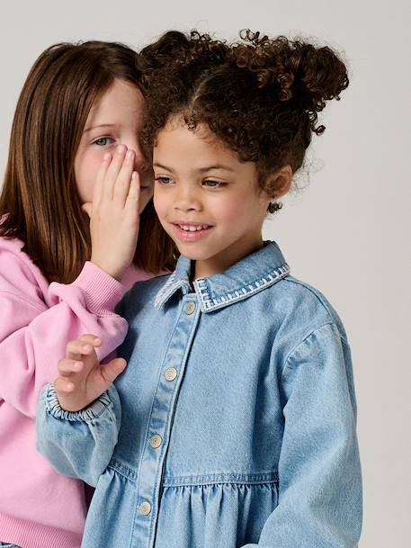 Robe fille en denim double stone - vertbaudet enfant 