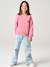Basic meisjessweater met motief antraciet+donkerpaars+koraal+paars+pioenroos+salie+vanille - vertbaudet enfant 