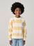 Gestreept sweater voor jongens met geplaatst motief geel, gestreept+pistache - vertbaudet enfant 