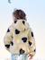 Sherpa vest met capuchon en bloemenprint voor meisjes ecru+vanille+zachtpaars - vertbaudet enfant 