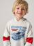 Sweat capuche imprimé blanc chiné+bleu ardoise+gris chiné - vertbaudet enfant 