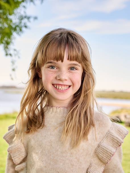 Pull fille en maille écru - vertbaudet enfant 