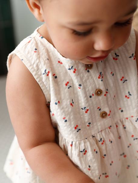 Babyset met top en wijde broek voor baby ecru - vertbaudet enfant 