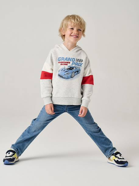 Onverwoestbare rechte relaxjeans jongens, eenvoudig aan te trekken denimgrijs+double stone+ongewassen denim+stone - vertbaudet enfant 