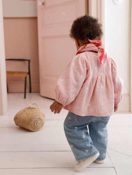 Babyset blouse en sjaal rozen - vertbaudet enfant 