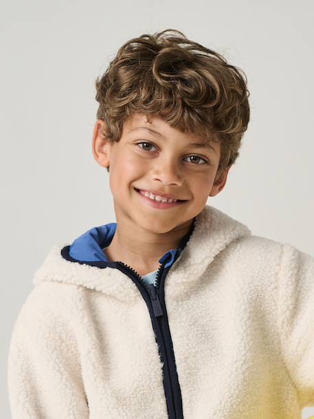 Blouson sherpa réversible bleu roi - vertbaudet enfant 