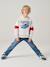 Sweat capuche imprimé blanc chiné+bleu ardoise+gris chiné - vertbaudet enfant 