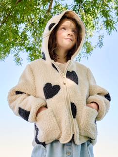 -Sherpa vest met capuchon en bloemenprint voor meisjes
