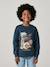 Sweater jongen met ronde hals en lange mouwen nachtblauw+olijf - vertbaudet enfant 