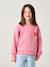 Basic meisjessweater met motief antraciet+donkerpaars+koraal+paars+pioenroos+salie+vanille - vertbaudet enfant 