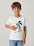 Jongensshirt met motief in omkeerbare pailletten Basics blauwgroen+ecru+nachtblauw+oceaanblauw+wit - vertbaudet enfant 