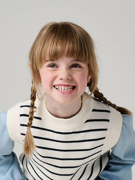 Pull sans manche fille camel+écru - vertbaudet enfant 