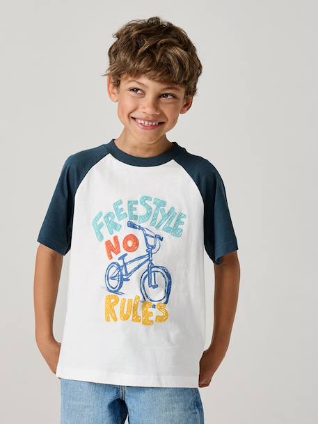 T-shirt manches courtes garçon bleu océan+vert émeraude - vertbaudet enfant 