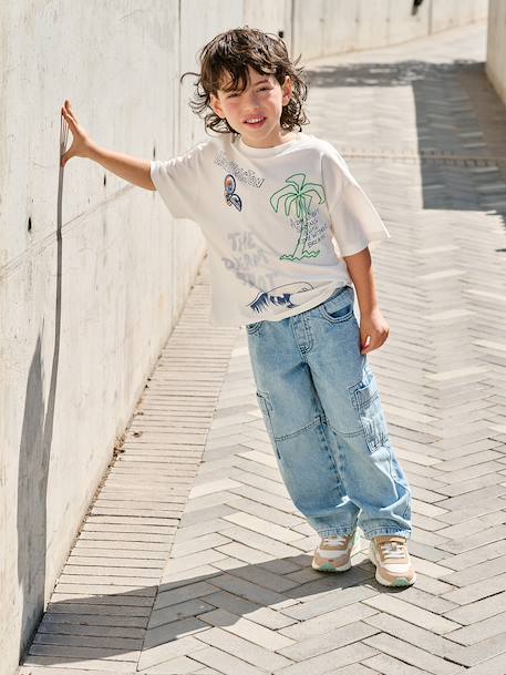 T-shirt manches courtes surf écru - vertbaudet enfant 