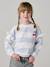 Sweat fille rayé manches à volants bleu pâle+marine+pivoine+vieux rose - vertbaudet enfant 