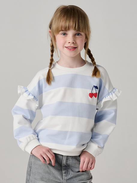 Fille-Sweat fille rayé manches à volants