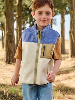 -Sweater voor jongens zonder mouwen in sherpa