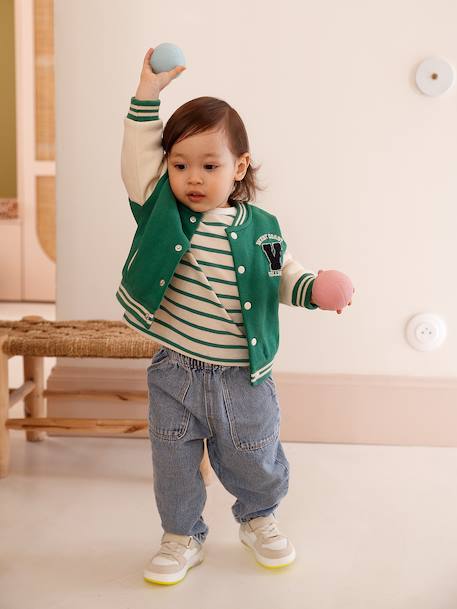 Blouson teddy bébé en molleton vert - vertbaudet enfant 