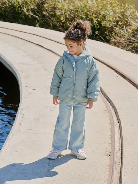 Jean fille large morphologik tour de hanches médium bleu clair+bleu foncé+bleu moyen+denim gris - vertbaudet enfant 