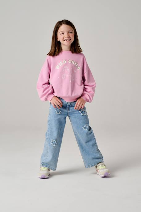 Sweat fille manches longues mauve - vertbaudet enfant 