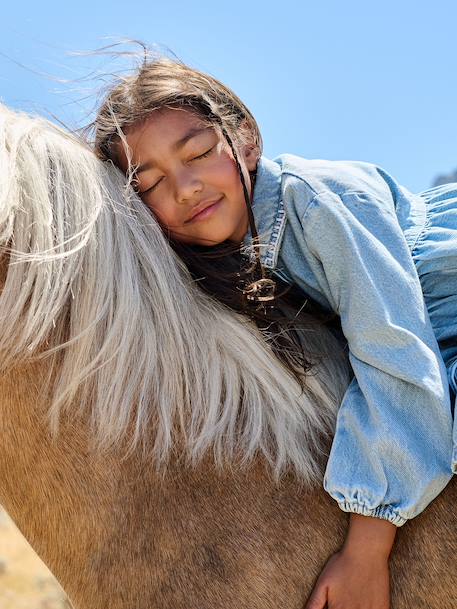 Denim jurk voor meisjes double stone - vertbaudet enfant 