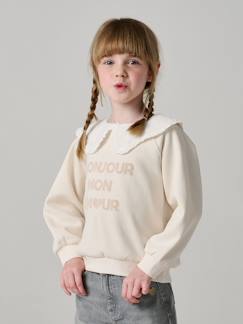 -Sweat fille col claudine broderie anglaise