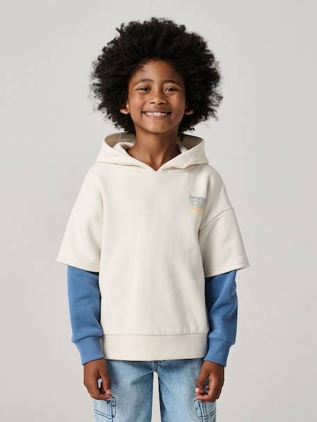 Sweat garçon double manche écru - vertbaudet enfant 