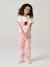 Pantalon mom fille brodé prune+rose poudré+vert de gris - vertbaudet enfant 